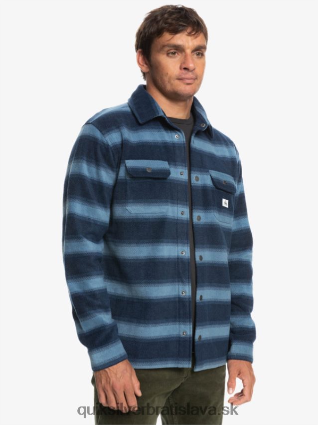 flanelová košeľa s dlhým rukávom na surfovanie Quiksilver muži B80HXR1556 námornícke sako s flanelovým prúžkom