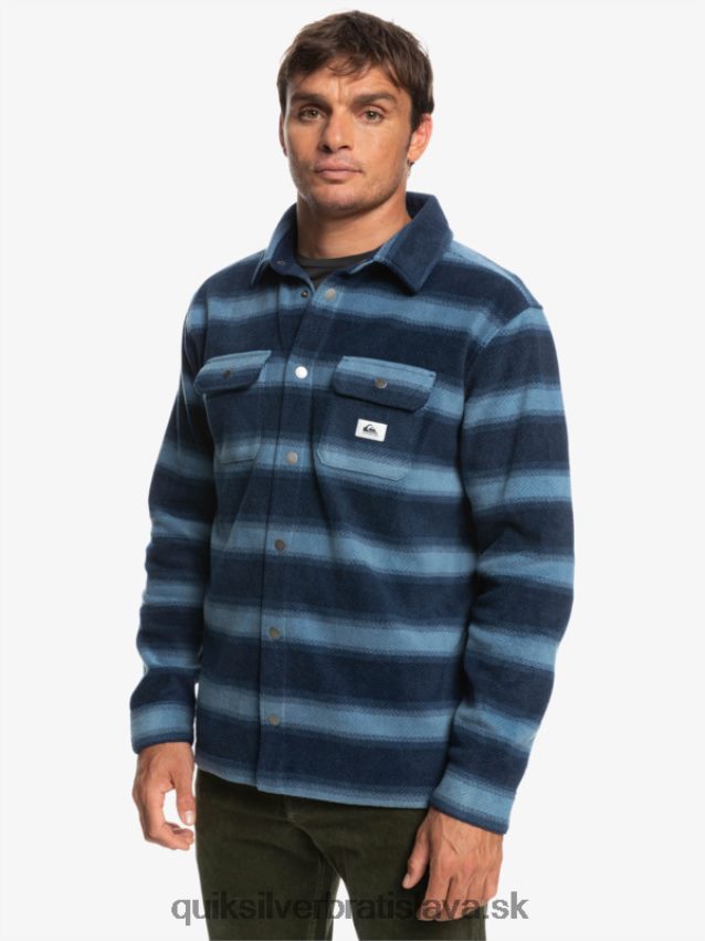 flanelová košeľa s dlhým rukávom na surfovanie Quiksilver muži B80HXR1556 námornícke sako s flanelovým prúžkom