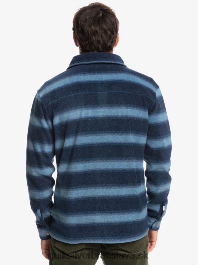 flanelová košeľa s dlhým rukávom na surfovanie Quiksilver muži B80HXR1556 námornícke sako s flanelovým prúžkom
