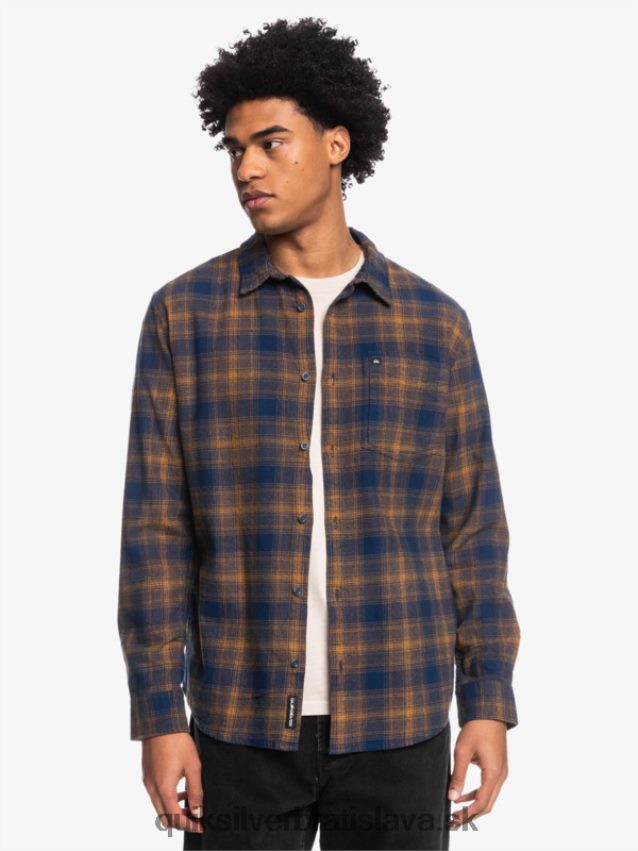 ganaway stretch flanelová košeľa s dlhým rukávom Quiksilver muži B80HXR1767 insígnie modrá ganaway
