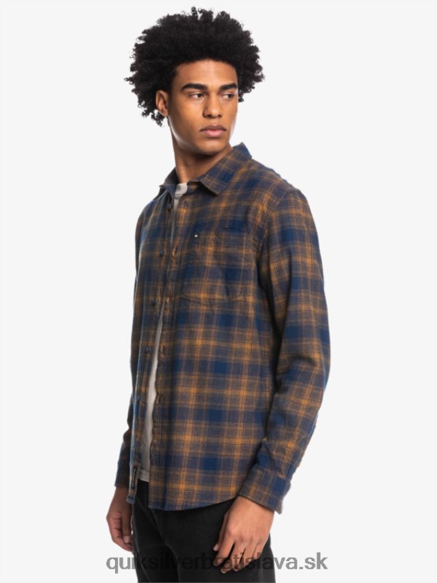 ganaway stretch flanelová košeľa s dlhým rukávom Quiksilver muži B80HXR1767 insígnie modrá ganaway