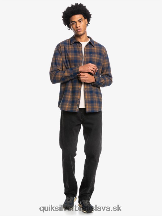 ganaway stretch flanelová košeľa s dlhým rukávom Quiksilver muži B80HXR1767 insígnie modrá ganaway