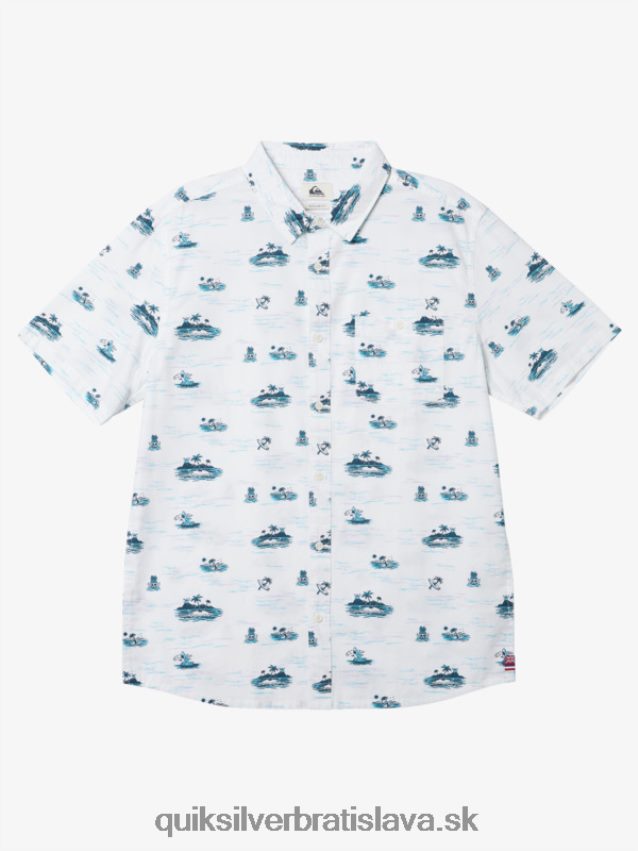 hawaii stratená na mori košeľa s krátkym rukávom Quiksilver muži B80HXR1725 biely