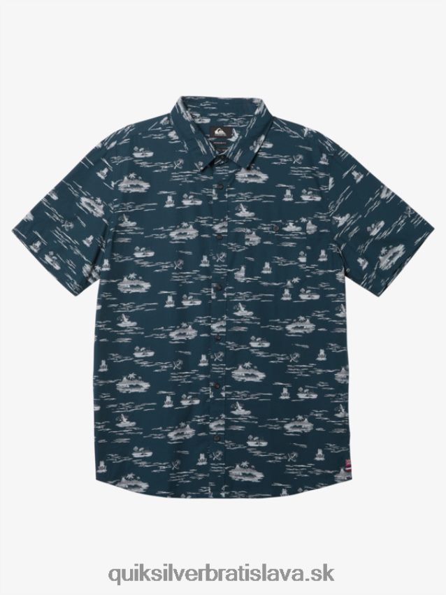 hawaii stratená na mori košeľa s krátkym rukávom Quiksilver muži B80HXR1726 polnočné námorníctvo