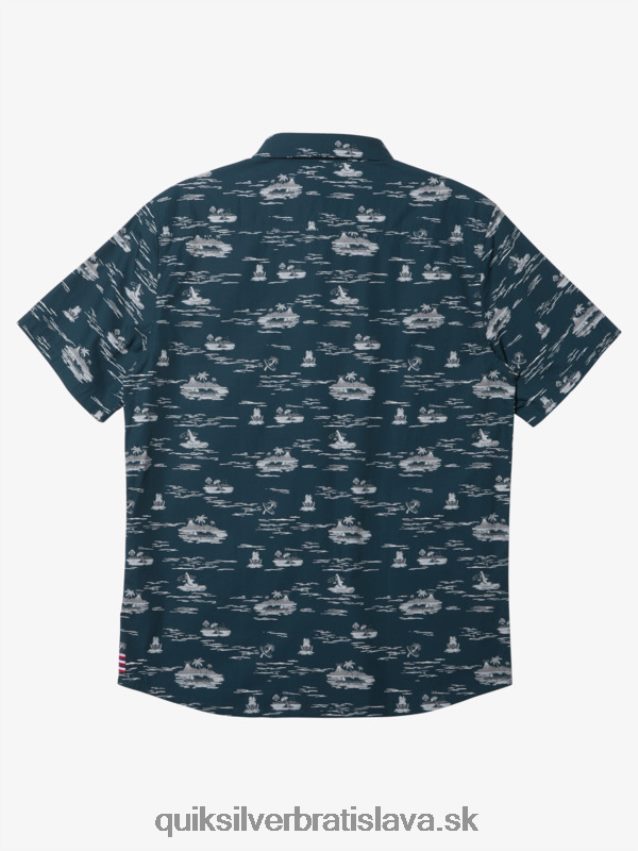 hawaii stratená na mori košeľa s krátkym rukávom Quiksilver muži B80HXR1726 polnočné námorníctvo
