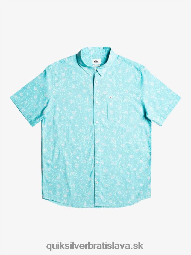 jemná chlpatá košeľa s krátkym rukávom Quiksilver muži B80HXR1230 nebesky modrá jemná fuzz