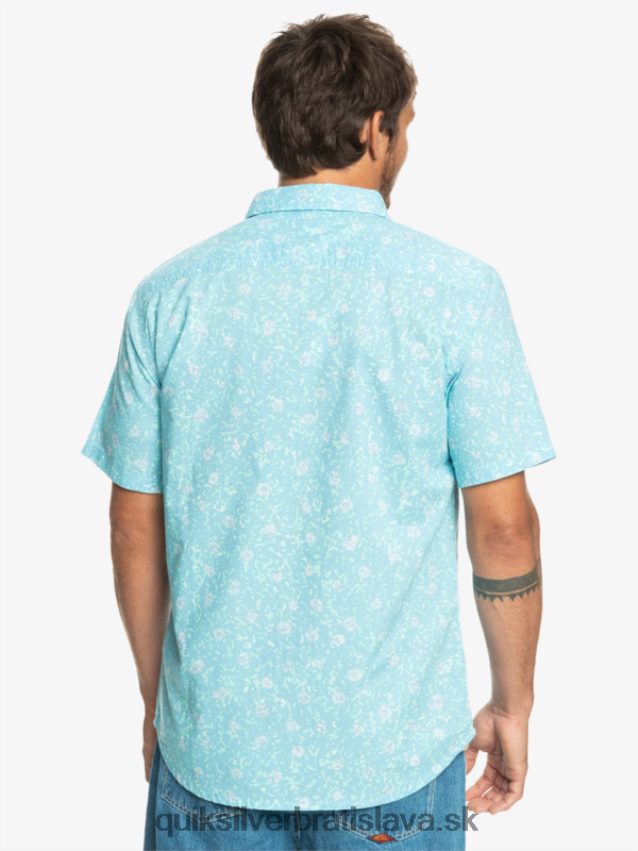 jemná chlpatá košeľa s krátkym rukávom Quiksilver muži B80HXR1230 nebesky modrá jemná fuzz