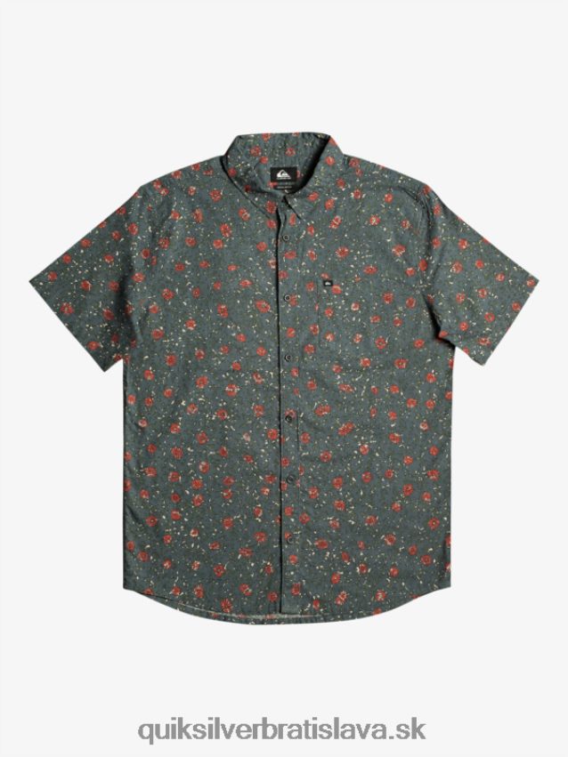 jemná chlpatá košeľa s krátkym rukávom Quiksilver muži B80HXR1231 tmavá bridlica mellow fuzz