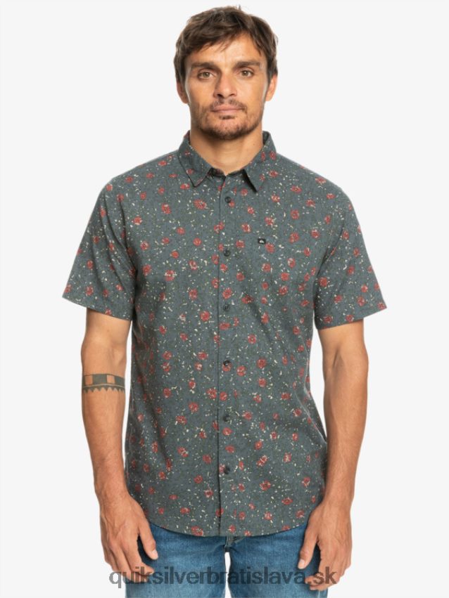 jemná chlpatá košeľa s krátkym rukávom Quiksilver muži B80HXR1231 tmavá bridlica mellow fuzz