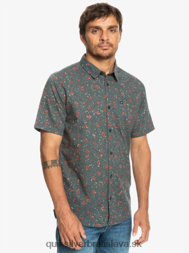 jemná chlpatá košeľa s krátkym rukávom Quiksilver muži B80HXR1231 tmavá bridlica mellow fuzz