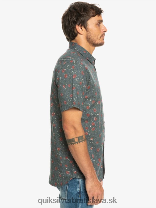 jemná chlpatá košeľa s krátkym rukávom Quiksilver muži B80HXR1231 tmavá bridlica mellow fuzz