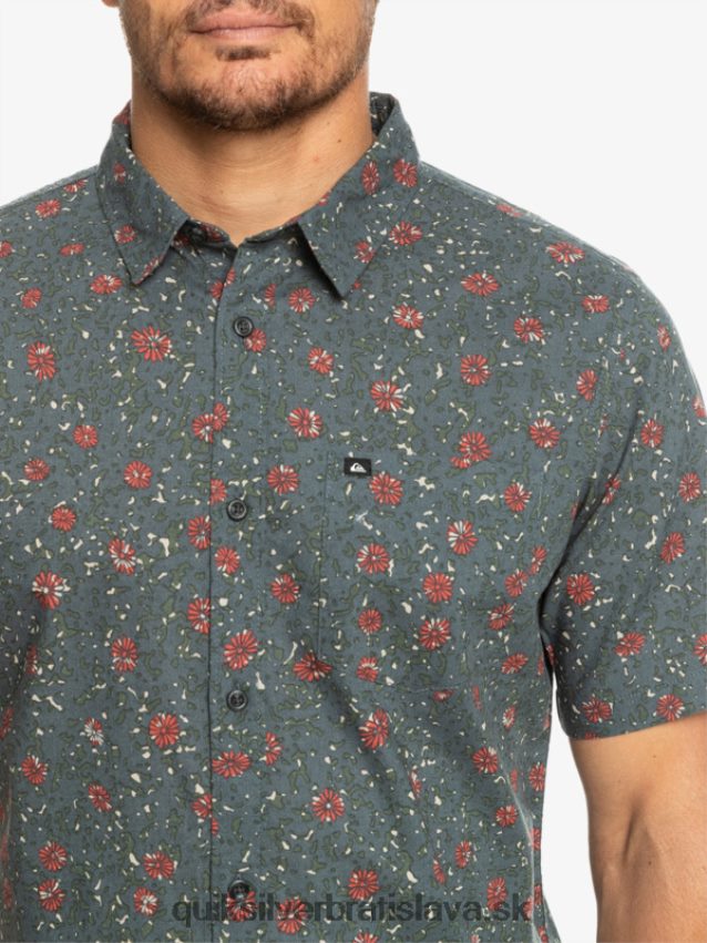 jemná chlpatá košeľa s krátkym rukávom Quiksilver muži B80HXR1231 tmavá bridlica mellow fuzz