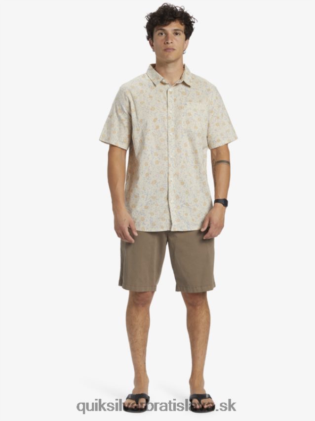jemná chlpatá košeľa s krátkym rukávom Quiksilver muži B80HXR1232 breza mäkký chumáč