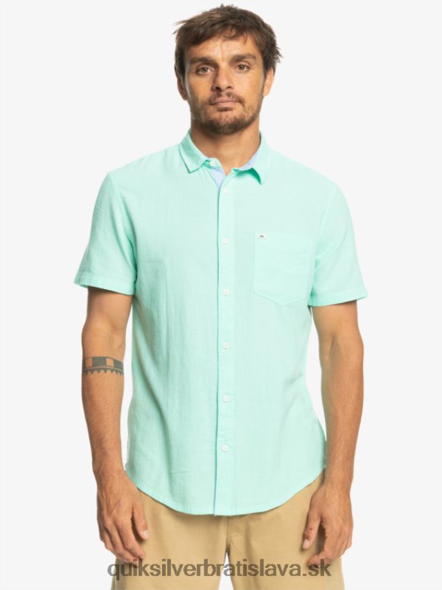 košeľa s krátkym rukávom Quiksilver muži B80HXR1360 plážové sklo