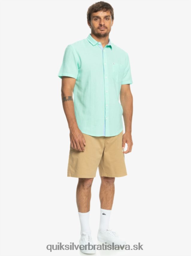 košeľa s krátkym rukávom Quiksilver muži B80HXR1360 plážové sklo