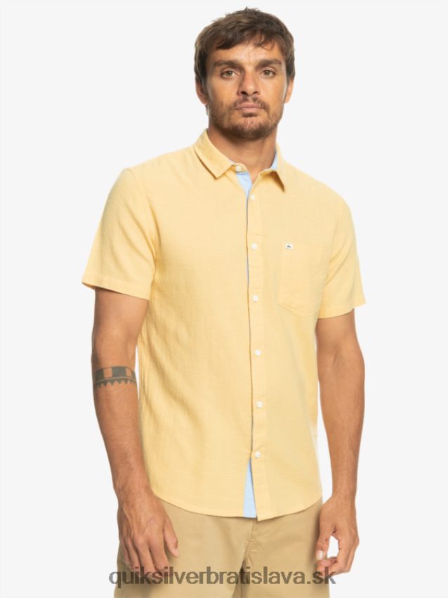 košeľa s krátkym rukávom Quiksilver muži B80HXR1361 pšenica