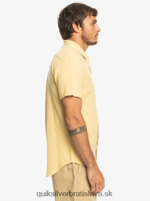 košeľa s krátkym rukávom Quiksilver muži B80HXR1361 pšenica