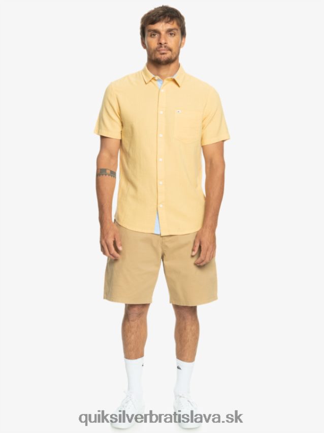 košeľa s krátkym rukávom Quiksilver muži B80HXR1361 pšenica