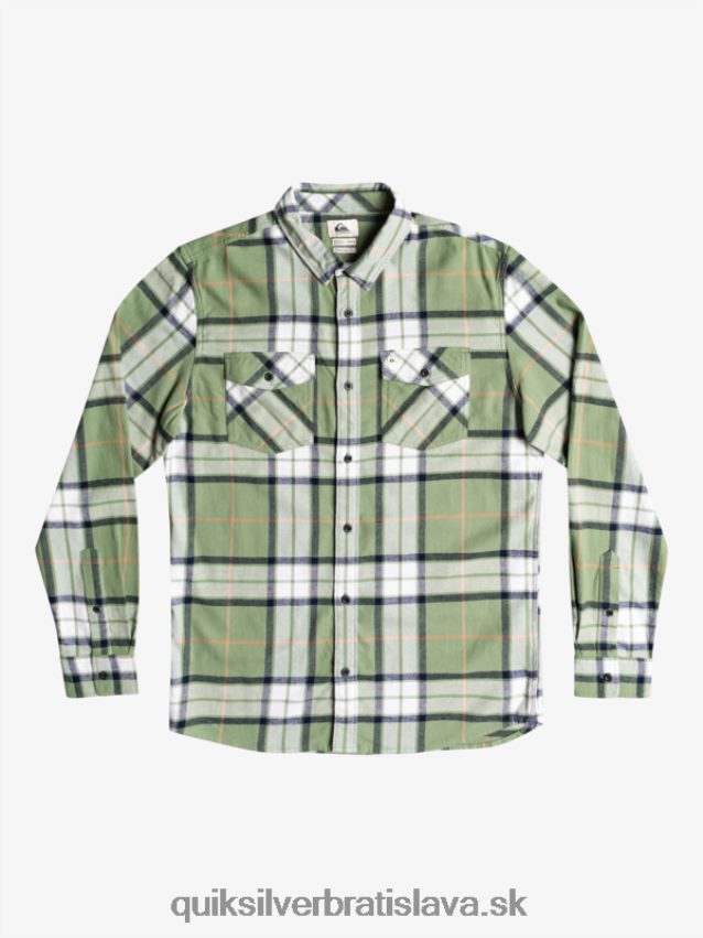 lipová stretch flanelová košeľa s dlhým rukávom Quiksilver muži B80HXR1427 loden mráz lipový úsek