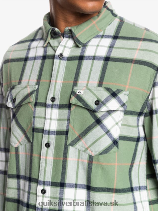 lipová stretch flanelová košeľa s dlhým rukávom Quiksilver muži B80HXR1427 loden mráz lipový úsek