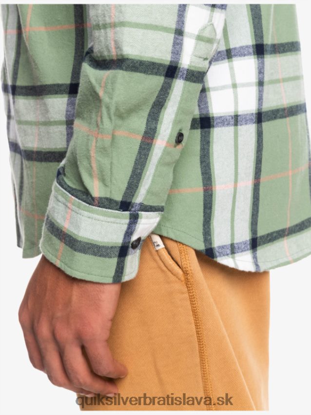 lipová stretch flanelová košeľa s dlhým rukávom Quiksilver muži B80HXR1427 loden mráz lipový úsek