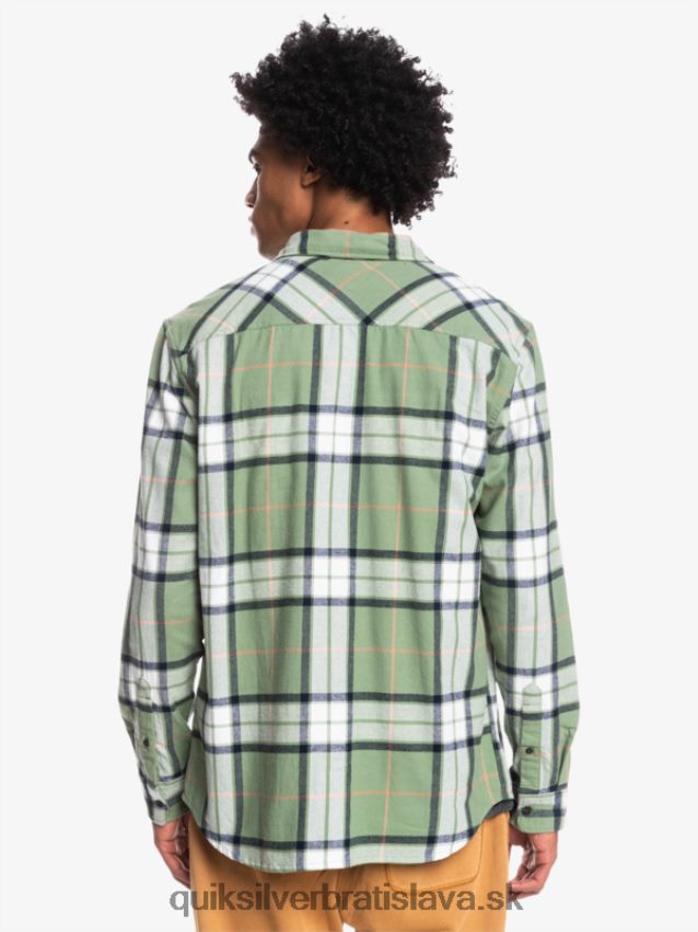 lipová stretch flanelová košeľa s dlhým rukávom Quiksilver muži B80HXR1427 loden mráz lipový úsek