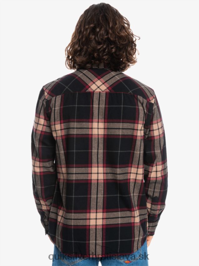 lipová stretch flanelová košeľa s dlhým rukávom Quiksilver muži B80HXR1428 čierna lipa úsek