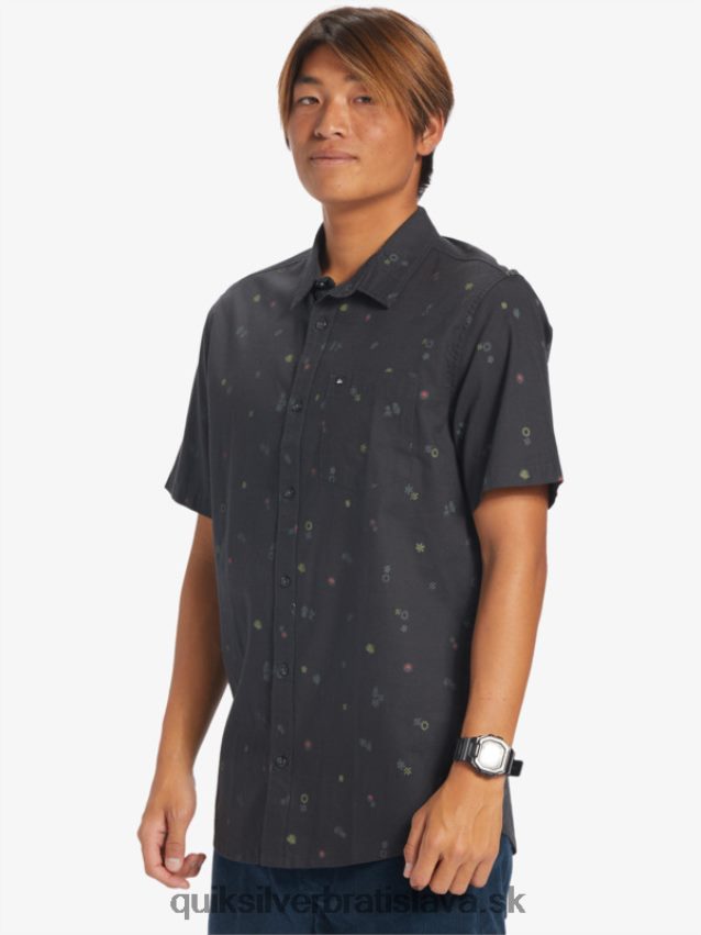 mierová rave košeľa s krátkym rukávom Quiksilver muži B80HXR589 asfalt mierový rave ss