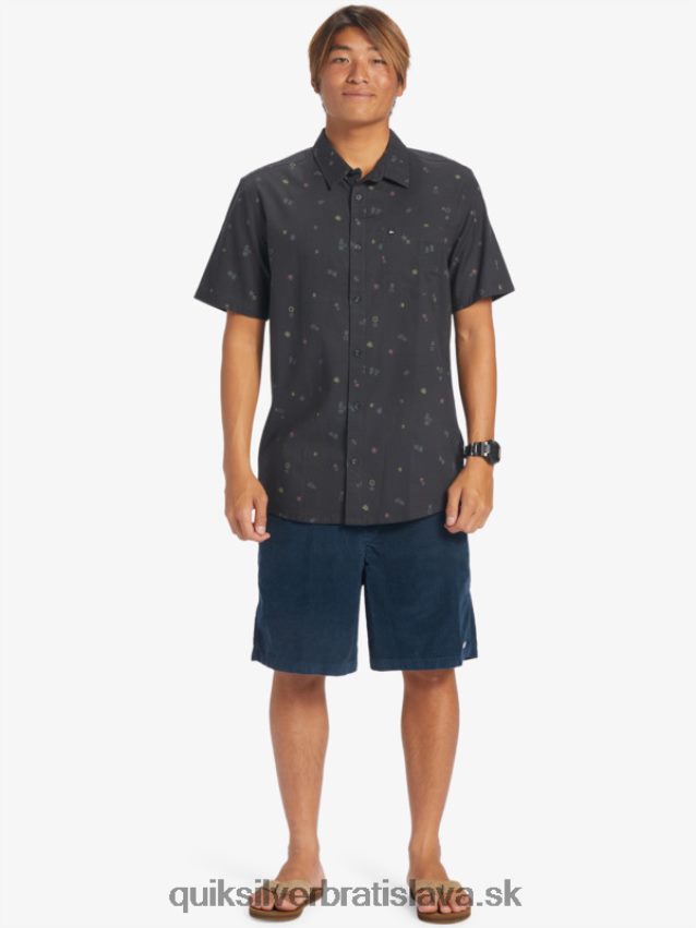 mierová rave košeľa s krátkym rukávom Quiksilver muži B80HXR589 asfalt mierový rave ss