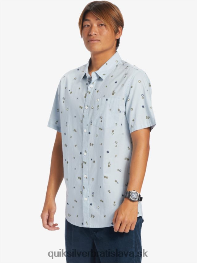 mierová rave košeľa s krátkym rukávom Quiksilver muži B80HXR591 nebeská modrá pokojná rave s