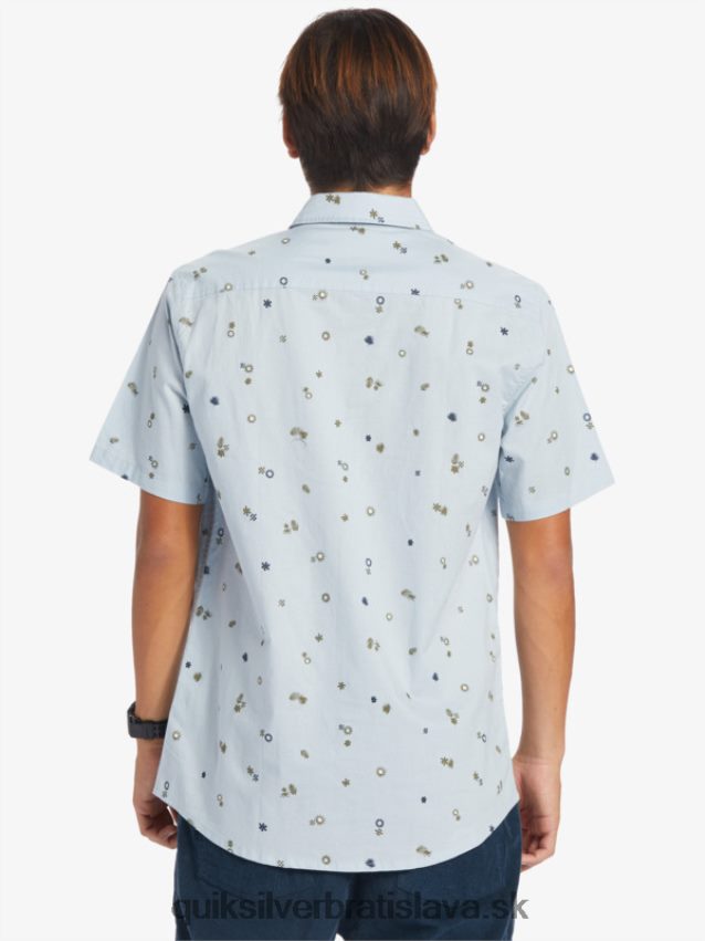 mierová rave košeľa s krátkym rukávom Quiksilver muži B80HXR591 nebeská modrá pokojná rave s
