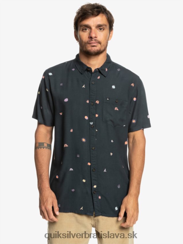 minimark košeľa s krátkym rukávom Quiksilver muži B80HXR1227 asfaltová miniznačka