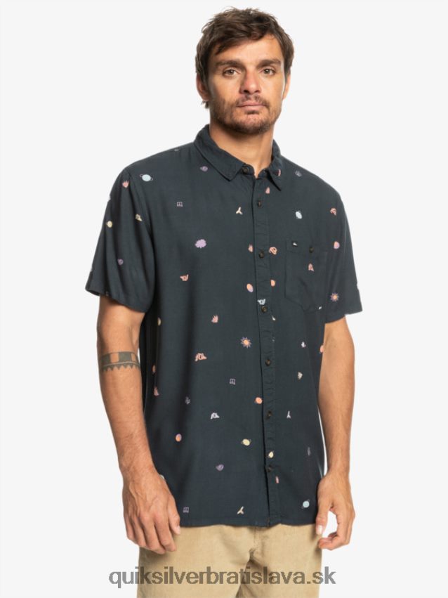minimark košeľa s krátkym rukávom Quiksilver muži B80HXR1227 asfaltová miniznačka