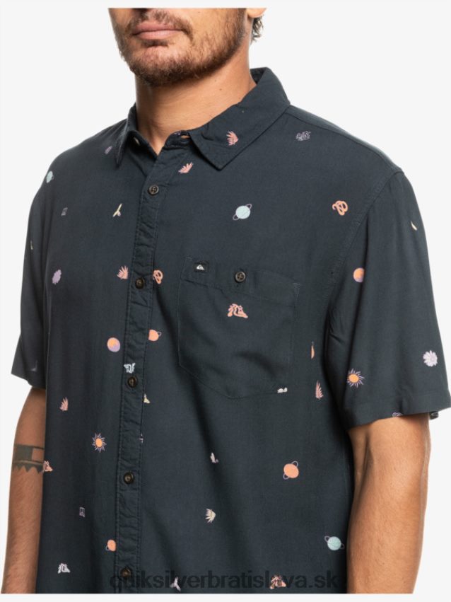 minimark košeľa s krátkym rukávom Quiksilver muži B80HXR1227 asfaltová miniznačka