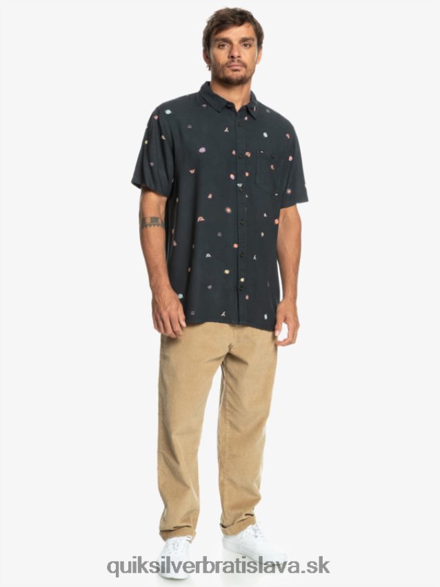 minimark košeľa s krátkym rukávom Quiksilver muži B80HXR1227 asfaltová miniznačka
