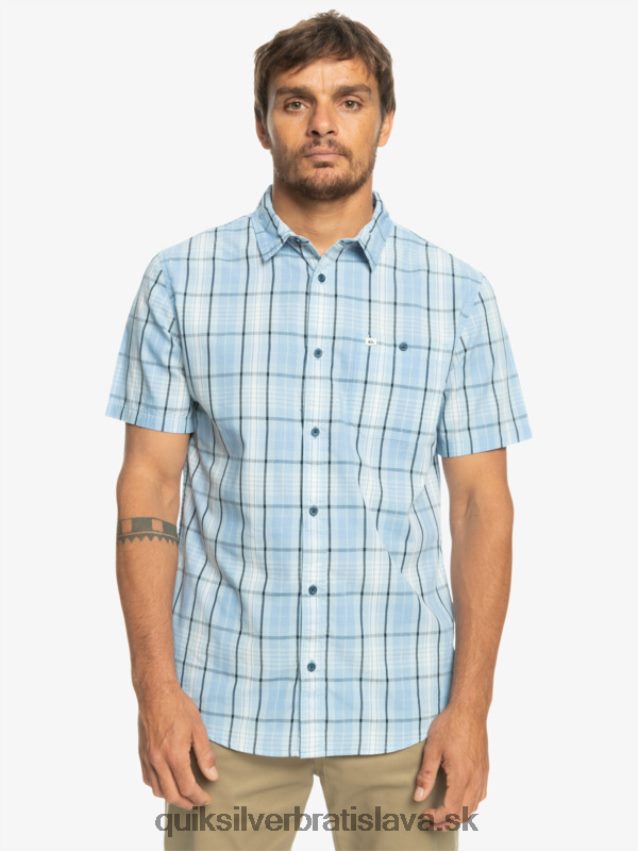 nová swintonová košeľa s krátkym rukávom Quiksilver muži B80HXR916 nebesky modrý swinton
