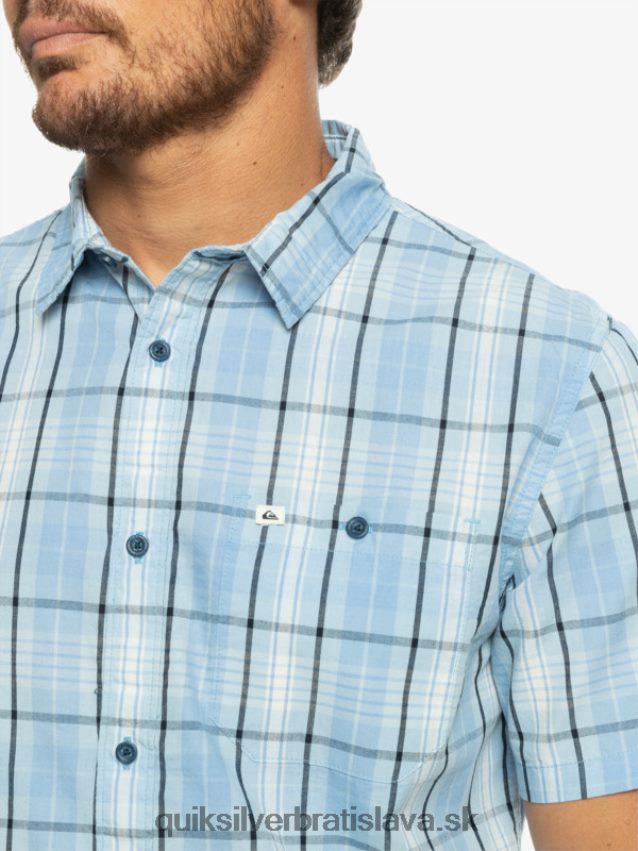 nová swintonová košeľa s krátkym rukávom Quiksilver muži B80HXR916 nebesky modrý swinton