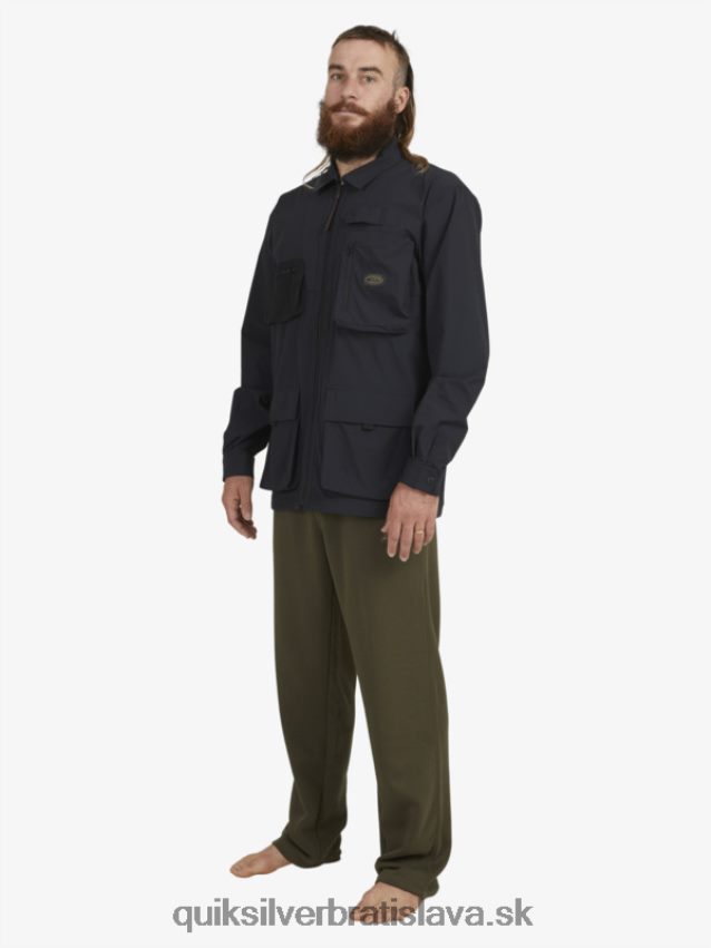 pod oblohou košeľa s dlhým rukávom Quiksilver muži B80HXR1717 čierna