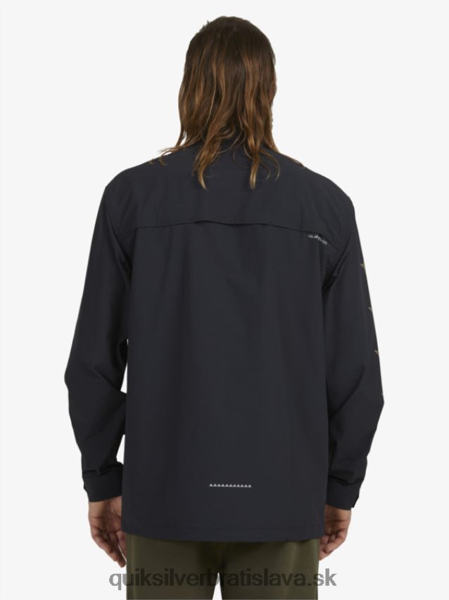 pod oblohou košeľa s dlhým rukávom Quiksilver muži B80HXR1717 čierna