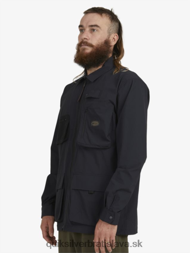 pod oblohou košeľa s dlhým rukávom Quiksilver muži B80HXR1717 čierna