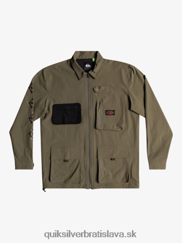 pod oblohou košeľa s dlhým rukávom Quiksilver muži B80HXR1718 hroznový list