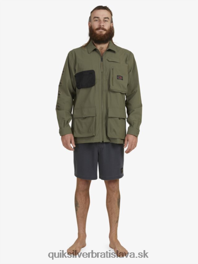 pod oblohou košeľa s dlhým rukávom Quiksilver muži B80HXR1718 hroznový list