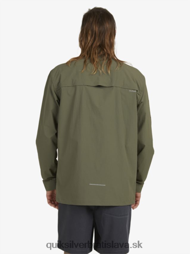 pod oblohou košeľa s dlhým rukávom Quiksilver muži B80HXR1718 hroznový list