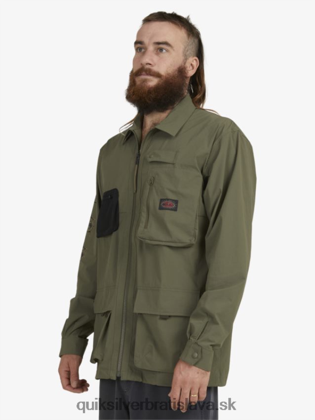 pod oblohou košeľa s dlhým rukávom Quiksilver muži B80HXR1718 hroznový list