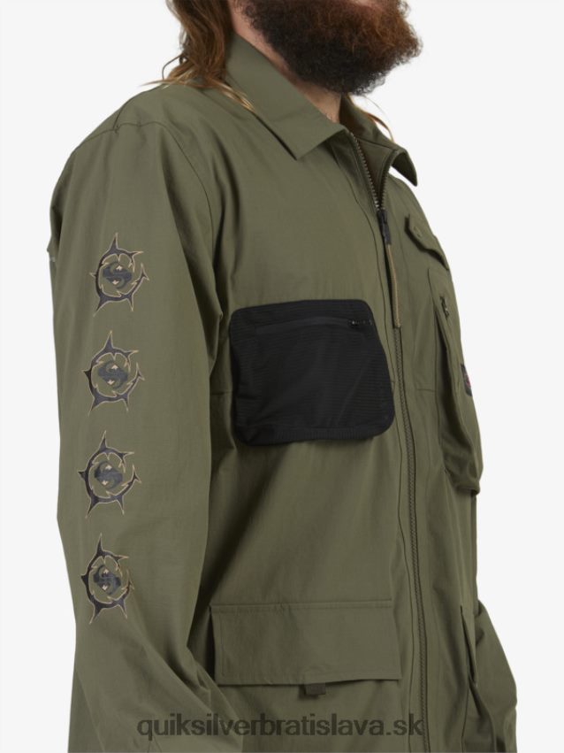 pod oblohou košeľa s dlhým rukávom Quiksilver muži B80HXR1718 hroznový list