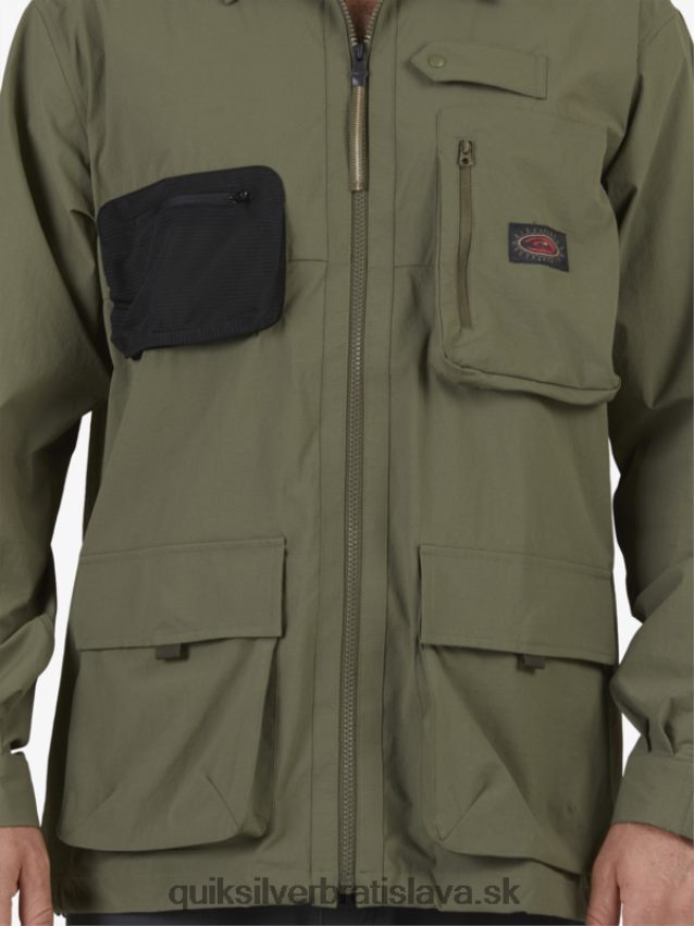 pod oblohou košeľa s dlhým rukávom Quiksilver muži B80HXR1718 hroznový list