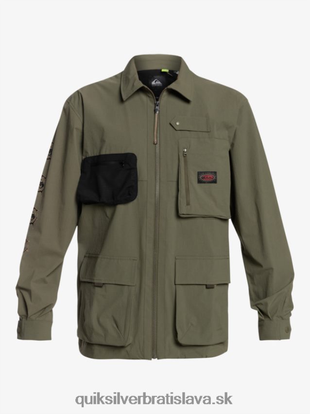 pod oblohou košeľa s dlhým rukávom Quiksilver muži B80HXR1718 hroznový list