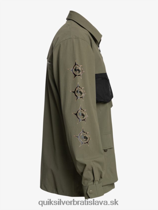 pod oblohou košeľa s dlhým rukávom Quiksilver muži B80HXR1718 hroznový list