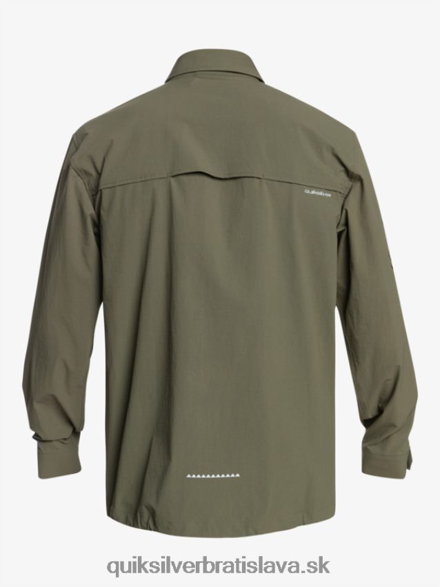 pod oblohou košeľa s dlhým rukávom Quiksilver muži B80HXR1718 hroznový list