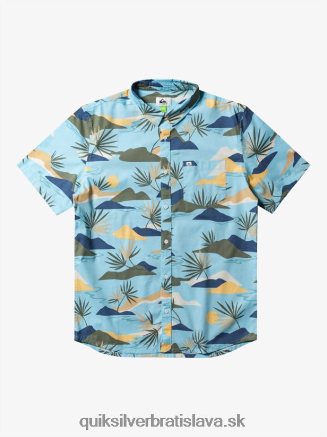 pomalá košeľa s krátkym rukávom Quiksilver muži B80HXR665 nebeská modrá pomalý omámenie ss